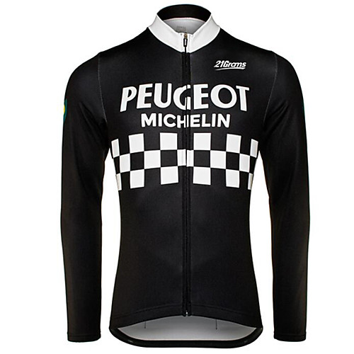 

Men's Long Sleeve Cycling Jersey Winter Fleece Black / White Bike Jersey Pants Top Mountain Bike MTB Road Bike Cycling UV Resistant Breathable Quick Dry Sports Clothing Apparel / Stretchy