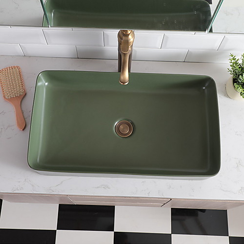 

Bathroom Sink Contemporary - Glass Rectangular Vessel Sink
