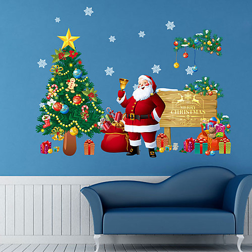 

Christmas Tree Santa Decorative Wall Stickers - Animal Wall Stickers Animals Living Room / Bedroom / Bathroom