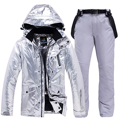 

ARCTIC QUEEN Men's Women's Ski Jacket with Pants Camping / Hiking Winter Sports Waterproof Windproof Warm Polyester Jacket Pants / Trousers Clothing Suit Ski Wear / Solid Colored