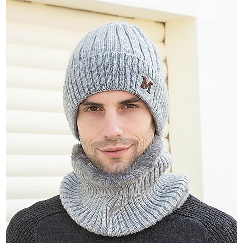 

Men's Basic Polyester Ski Hat-Floral Print Black Dark Gray Navy Blue