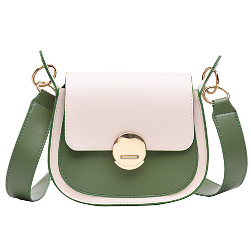 

Women's PU Crossbody Bag Color Block Black / Yellow / Green