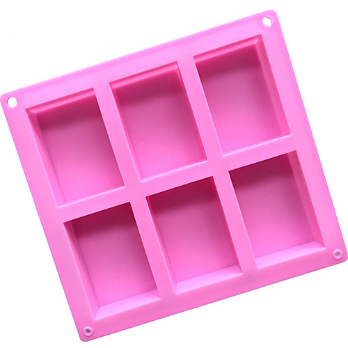 

6 Cavities 3D Handmade Rectangle Soap Chocolate Cake Molds,Silicone 8×5.5×2.5 CM(3.1×2.2×1.0 INCH)