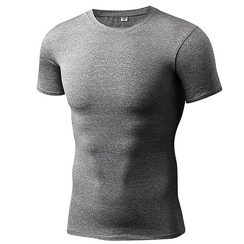 

Men's Short Sleeve Tee Tshirt Sweatshirt Top Athleisure Elastane Lightweight Quick Dry Breathability Yoga Gym Workout Exercise & Fitness Multisport Sportswear Solid Colored Blue Grey Green Activewear