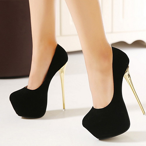 

Women's Heels Stiletto Heel Square Toe Suede Fall & Winter Black