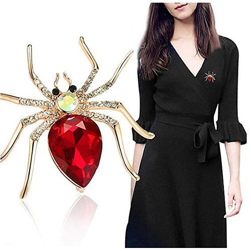 

Women's Spiders Animal Fashion Elegant Brooch Jewelry Purple Gold Red For Wedding Party Daily Casual