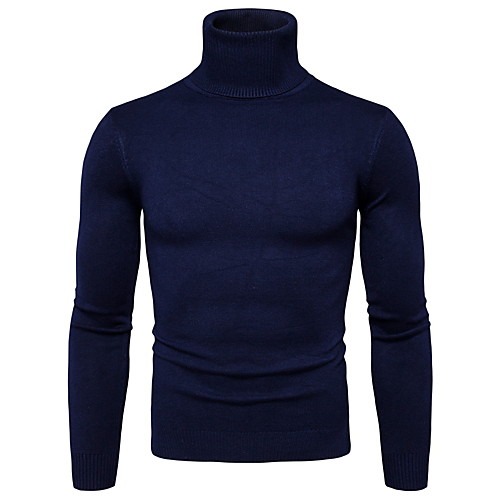 

mens ribbed slim fit knitted pullover turtleneck sweater