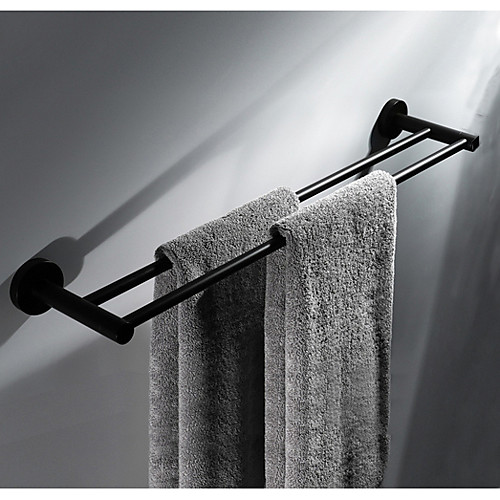 

Black Multifunction Contemporary Stainless Steel 1pc Double Wall Mounted Towel Bar