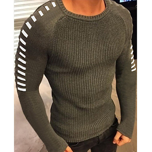 

Men's Solid Colored Long Sleeve Pullover Sweater Jumper, Round Neck Black / White / Army Green US34 / UK34 / EU42 / US36 / UK36 / EU44 / US38 / UK38 / EU46