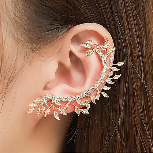 

Women's Clip on Earring Ear Cuff Hollow Out Leaf Precious Fashion Earrings Jewelry Gold / Silver For Party Daily Street 1pc