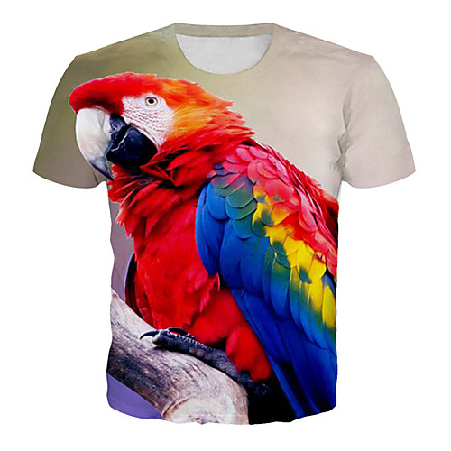 

Men's Plus Size Geometric Color Block Print T-shirt Basic Exaggerated Daily Club Round Neck Rainbow / Short Sleeve