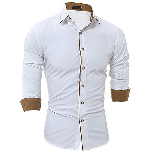 

Men's Solid Colored Shirt Daily White / Black / Gray / Long Sleeve