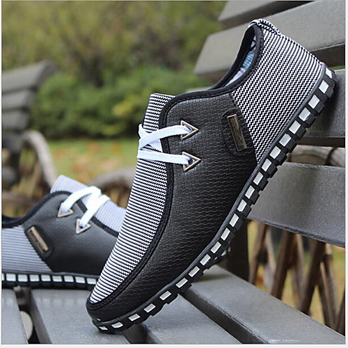 

Men's Moccasin Spring & Summer Daily Sneakers PU White / Black / Navy Blue