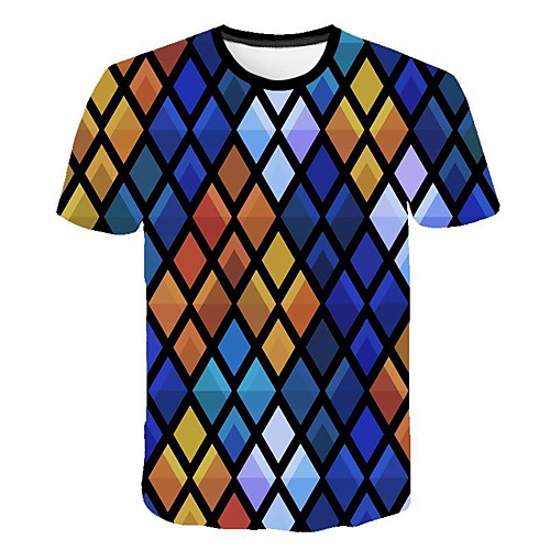 

Men's 3D Print T-shirt Daily Round Neck Blue / Short Sleeve