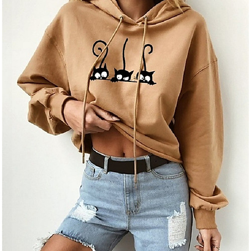 

Women's Hoodie Character Basic Wine White Army Green Khaki S M L XL XXL
