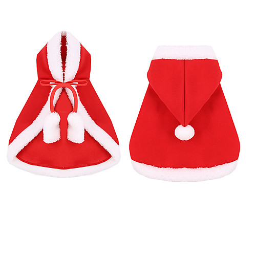 

Dog Cat Hoodie Christmas Puppy Clothes Christmas Dog Clothes Puppy Clothes Dog Outfits Red Costume for Girl and Boy Dog Polyester Canvas Mixed Material S M L