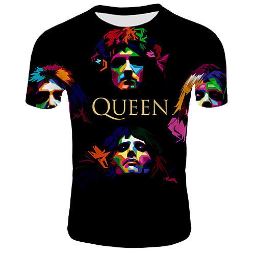 

Men's Graphic T-shirt Daily Round Neck Black / Short Sleeve