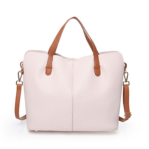 

Women's Zipper PU Bag Set Solid Color 2 Pieces Purse Set Black / Blushing Pink / Beige