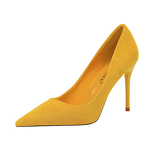 

Women's Heels Stiletto Heel Pointed Toe Synthetics Minimalism Spring & Summer Yellow / Green / Red / Party & Evening