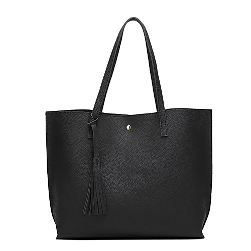 

Women's Tassel PU Tote Solid Color Black / Blushing Pink / Blue