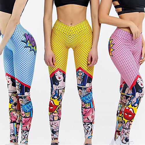 

Women's High Waist Yoga Pants Leggings Butt Lift Yellow Pink Blue Elastane Running Fitness Sports Activewear High Elasticity Skinny