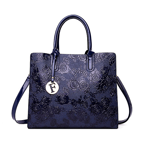 

Women's Zipper PU Top Handle Bag Solid Color Black / Purple / Red / Snakeskin