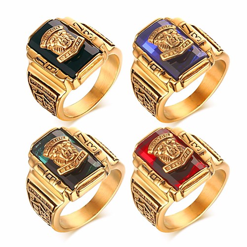 

Ring Vintage Style Black Red Dark Green Titanium Steel Tiger Head Class Unique Design Vintage Military 1pc 7 8 9 10 11 / Men's