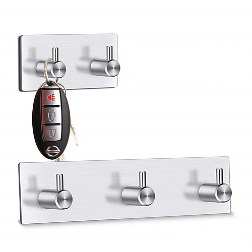 

Robe Hook Self-adhesive Modern Stainless Steel 2pcs - Bathroom / Hotel bath Wall Mounted