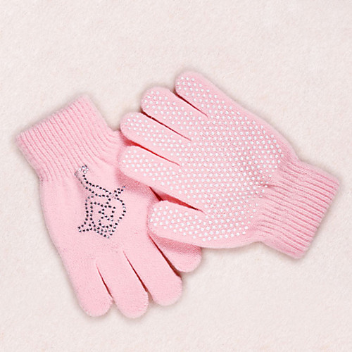 

Figure Skating Gloves All Ice Skating Gloves Black White Sky Blue Training Skating Wear Crystal / Rhinestone Figure Skating / Winter