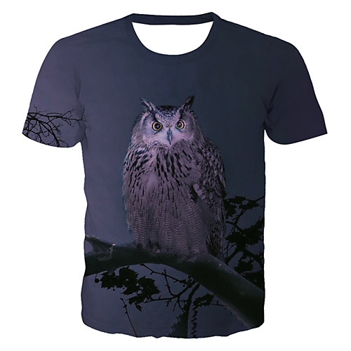

Men's T shirt Graphic 3D Animal Plus Size Print Short Sleeve Daily Tops Basic Exaggerated Green