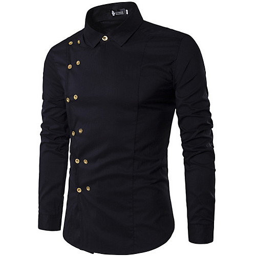 

Men's Shirt Solid Colored Long Sleeve Daily Tops White Black Red