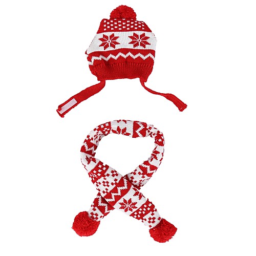 

Dog Bandanas & Hats Dog Scarf Winter Dog Clothes Warm Red Costume Polyster Striped Cosplay Christmas S M L
