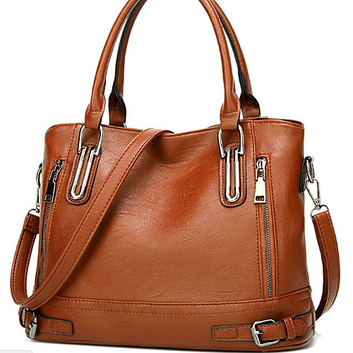 

Women's PU Top Handle Bag Solid Color Black / Brown / Wine / Fall & Winter