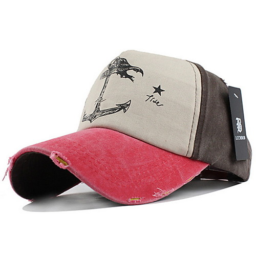 

Men's Basic Polyester Baseball Cap-Floral Print Wine Orange Brown