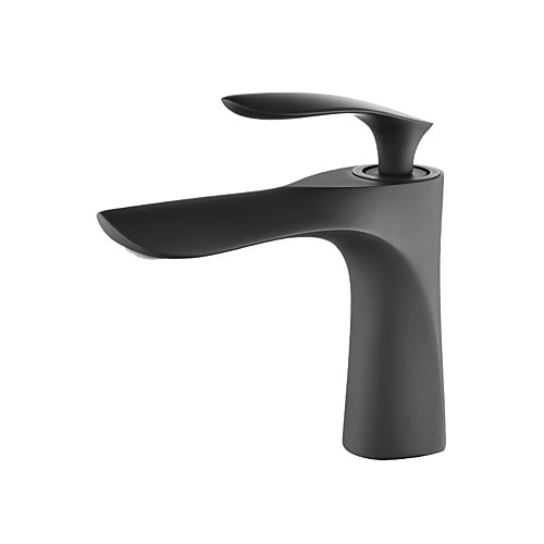 

Bathroom Sink Faucet - Widespread Black Centerset Single Handle One HoleBath Taps