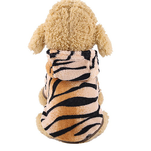 

Dogs Costume Hoodie Tiger Winter Dog Clothes Warm Khaki Halloween Costume Toy Poodle Polyster Solid Colored Cosplay Cute XS S M L XL XXL