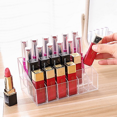 

Storage Organization Cosmetic Makeup Organizer Plastic Square Triple-layer