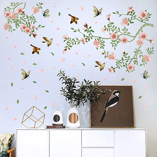 

SK9283 Creative Floating Flowers And Birds Wardrobe Living Room Dining Room Entrance Bedroom TV Background Wall And Other Decorative Wall Stickers