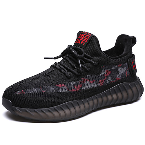 

Men's Comfort Shoes Winter Sporty / Casual Athletic Daily Outdoor Trainers / Athletic Shoes Running Shoes / Walking Shoes Mesh Breathable Non-slipping Wear Proof Black / Gold / Black / Red / Black