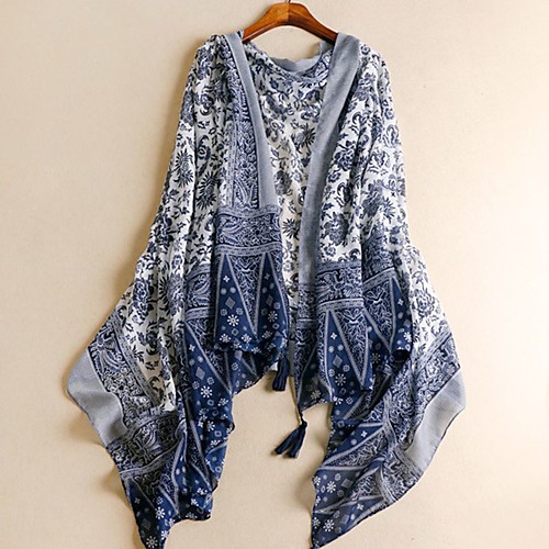 

Women's Active / Basic Cotton / Linen Rectangle Scarf - Print