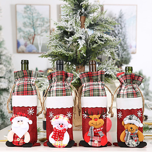 

Wine Bottle Cover Cloth 1 Piece Christmas