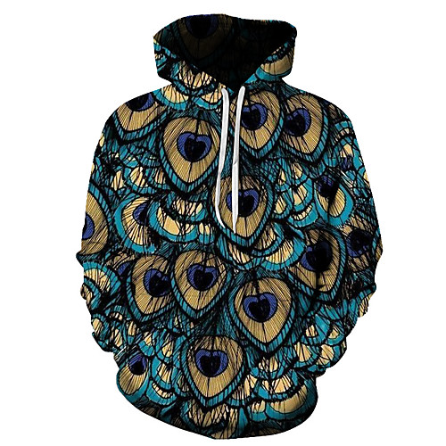 

Men's Hoodie Print Geometric 3D Daily Casual Party Hoodies Sweatshirts Blue