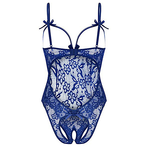

Women's Lace / Backless Super Sexy Bodysuits Nightwear Solid Colored Black Wine White S M L / Deep V