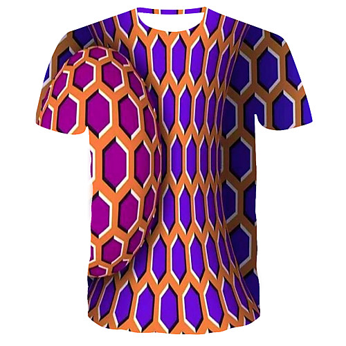 

Men's T shirt 3D Print Graphic 3D Print Short Sleeve Daily Tops Streetwear Rainbow