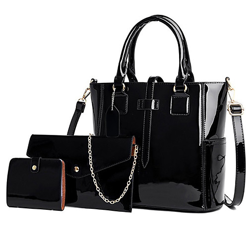 

Women's PU Bag Set Solid Color 3 Pcs Purse Set Black / Purple / Blue