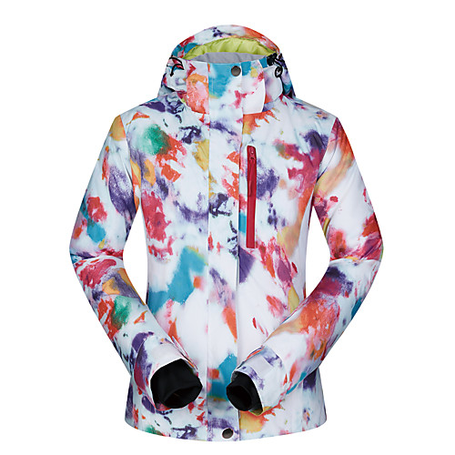 

MUTUSNOW Women's Ski Jacket Skiing Camping / Hiking Snowboarding Waterproof Windproof Warm Polyester Winter Jacket Ski Wear