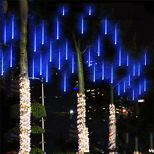 

Rain Drop Lights LED Falling Rain Lights with 11.8 inch 24 Tubes 432 led Outdoor Icicle Snow Meteor Shower Lights for Xmas Wedding Party Holiday Garden Decoration