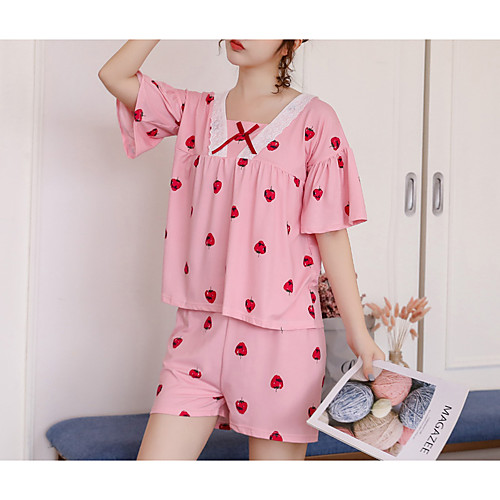 

Women's Asymmetrical Babydoll & Slips Pajamas Solid Colored