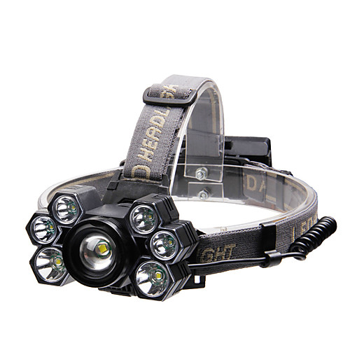 

7 Headlamps LED 7 Emitters Portable Adjustable Wearproof Durable Camping / Hiking / Caving Everyday Use Cycling / Bike Black