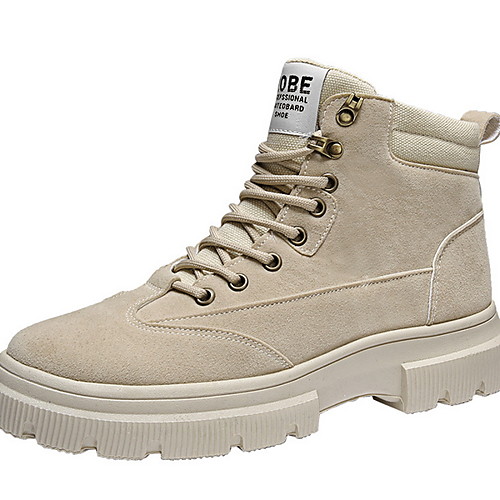 

Men's Comfort Shoes Cowhide Winter Boots Booties / Ankle Boots Khaki / Black / Beige